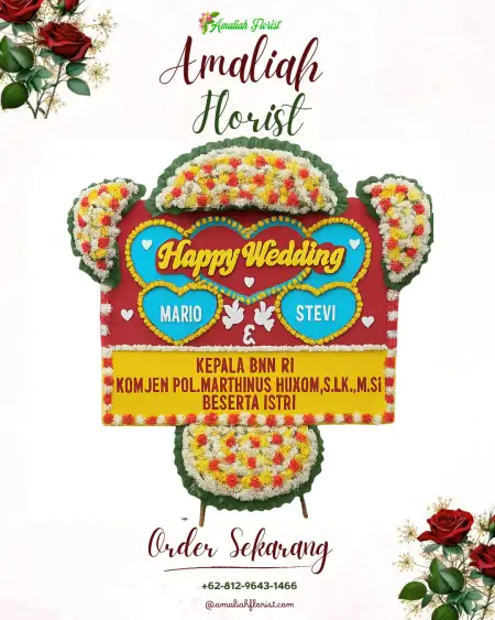 Papan Bunga Pernikahan Pinang